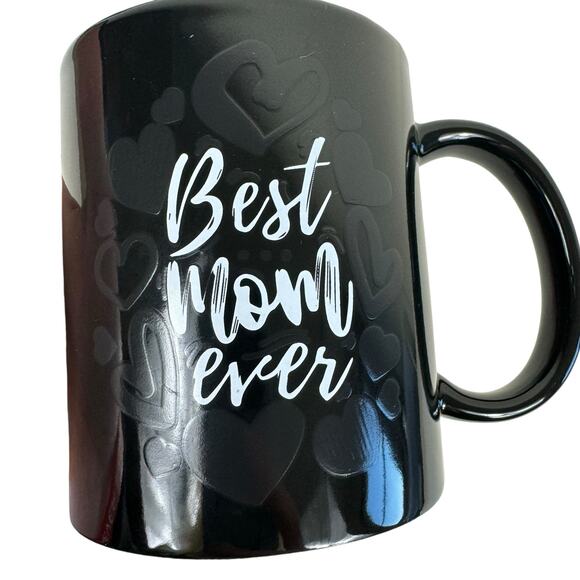 New In Box Black White Best Mom Ever Standard Handled Coffee Mug Gift Box 14 Oz - Picture 2 of 6